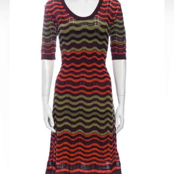 Missoni Signature Multi Colored Print Dress Size 10 - Picture 1 of 6